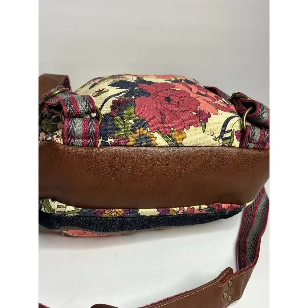 Sakroots Artist Circle Convertible Backpack Crossbody Violet Flower Power Charms - Picture 4 of 12